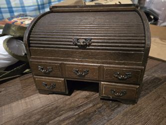Vintage Roll Top Jewelry Box