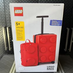 LEGO Carry-on trolley TSA Lock & Backpack Luggage Set Red | Brand New