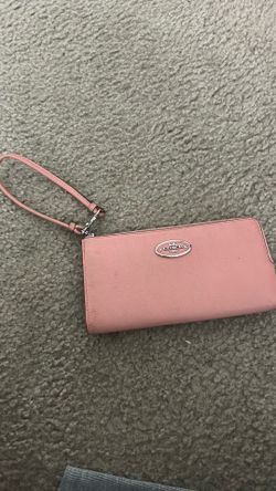 Pink coach wristlet