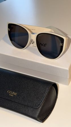 Celine Sunglasses Off White Cream Frame Cat Eye Summer Fall
