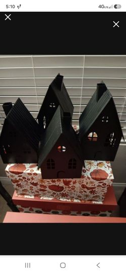 Metal Houses. Paint For Christmas, Halloween Or Parties.