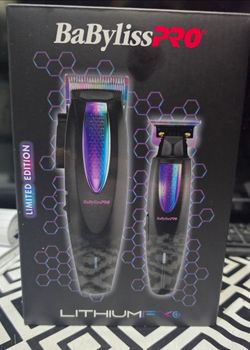 BabylissPro LithiumFX+ Iridescent Clipper and Trimmer Combo #FX73HOLPKRB