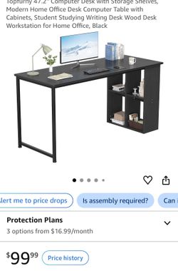New computer desk with storage shelves