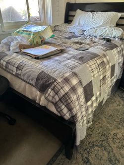 Full size bed frame and mattress