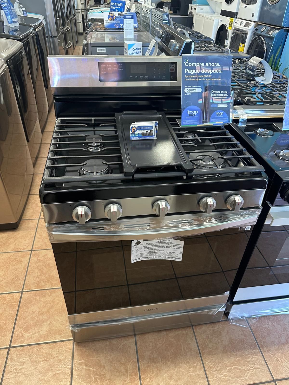 Samsung 5 Burner Gas Range Stainless Steel with Air Fry Oven
