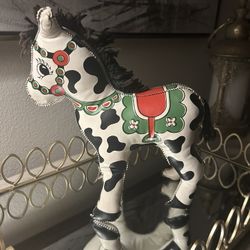 VTG Artistic Toys Oil Cloth Vinyl Donkey Stuffed Plush Toy Carnival Prize 1950s