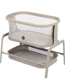 Maxi-Cosi Iora Baby Bassinets Bedside Sleeper, Portable Bassinet, Infant Bedside Sleeper Crib, Height Adjustable, Breathable Mesh, Large Storage Baske