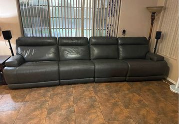 Leather recliner couch