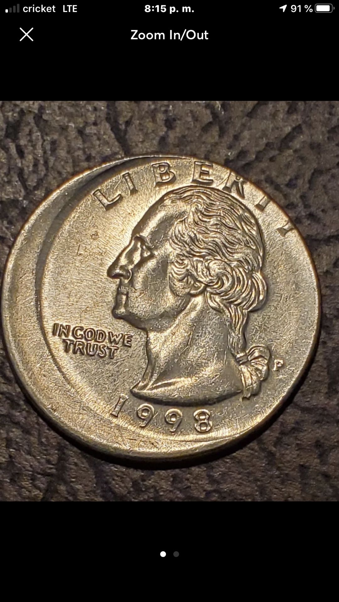 1998 P - 20% Off Center washington Quart