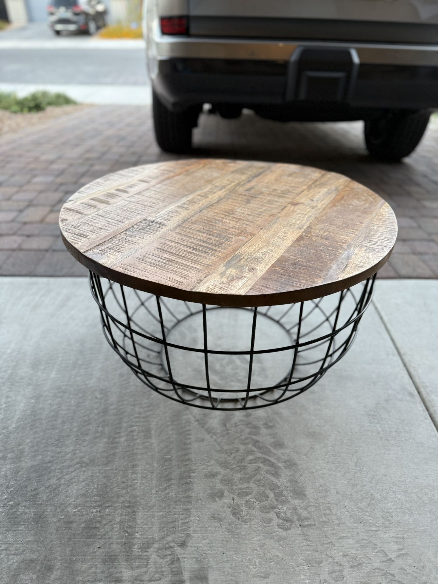 Round Coffee Table CB2 Pottery Barn crate & Barrel
