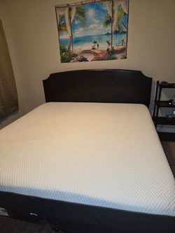 California King bed with headboard and frame from Jerome's