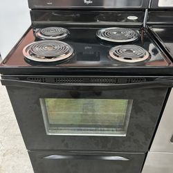 Self Clean Black Coil Top Stove 