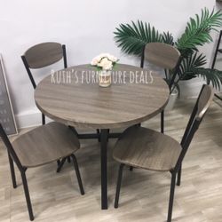 5-pc Round Dining Table Set