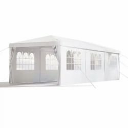 10x30 ft Outdoor Party Tent Canopy – 8 Removable Sidewalls – Wedding Event Gazebo – White