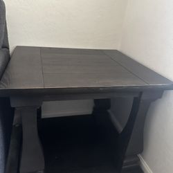 Black Solid Wood Side Table 