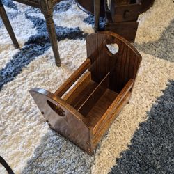 solid oak vintage mag rack