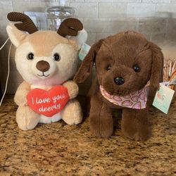 Set of 2 brand new super cute gift stuffed animal•all for $8