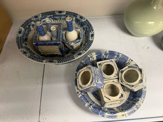 Group Of blue And white Openwork Porcelain 