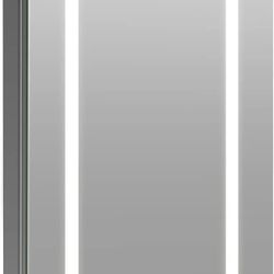 LED Medicine Cabinet Mirror for Bathroom, with Clock And Defog & Adj Lights