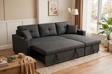 Alexent Elise Convertible Sleeper Sofa with Storage Chaise
