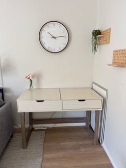 Light wood desk
