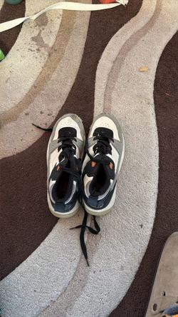 White Black Orange Low-Top Sneakers