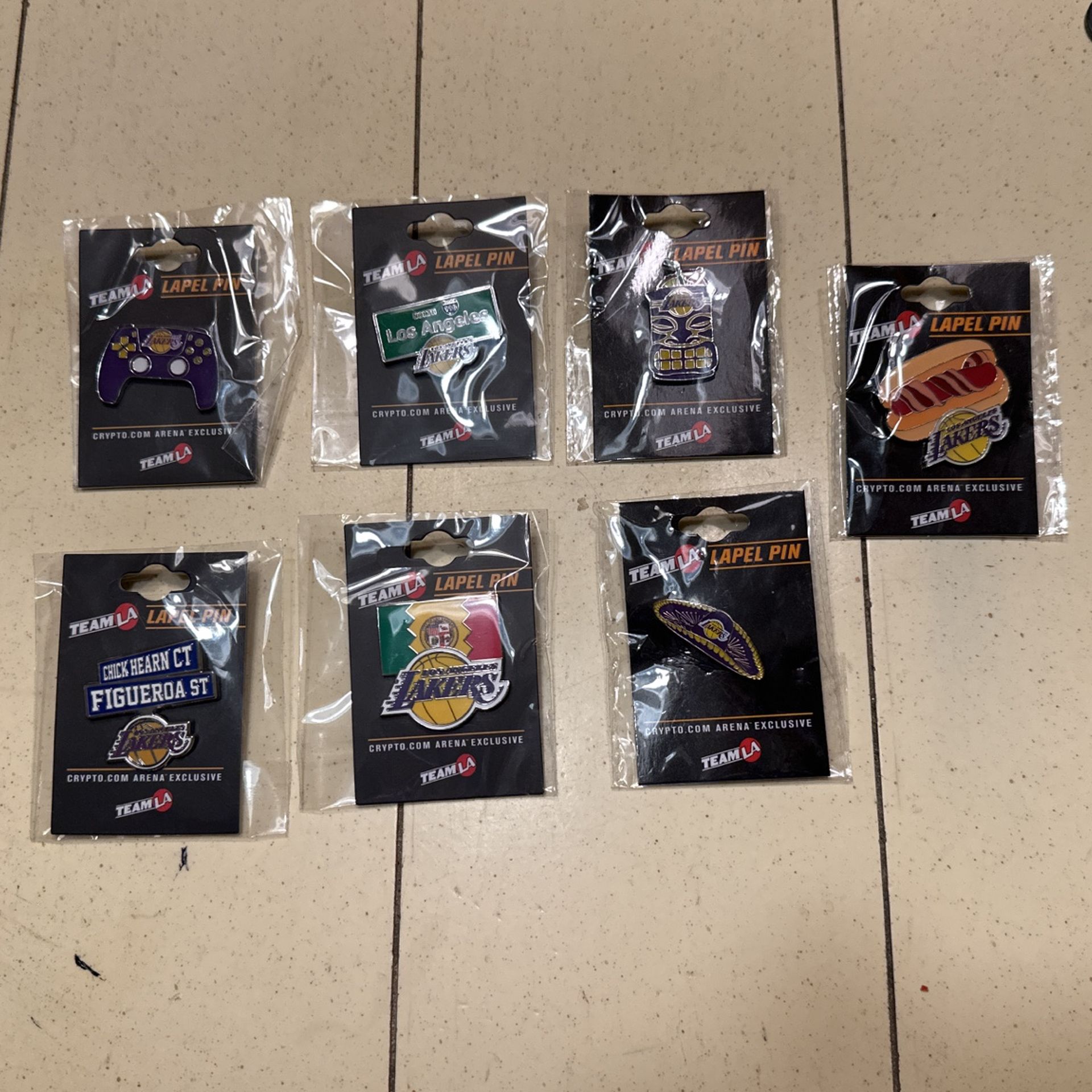 Los Angeles Lakers Exclusive Pins Sold, Only At Crypto Arena. $7 Each
