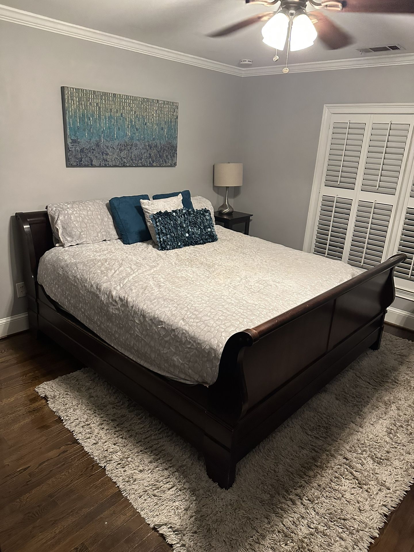 King Size Bed Frame, Dresser, And Chest. No Mattress. 350 for Sale in