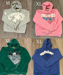 Spider, Denim Tear, Essential, and Hellstar hoodies