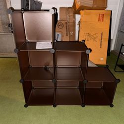 Brown modular storage shelves, pickup only in Cranston and cash $35