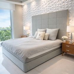 King bed frame with  Tempur- pedic mattress ( NO HEADBOARD )