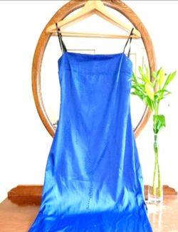 Vintage Rampage Y2k Cobalt Blue Beaded Maxi Gown