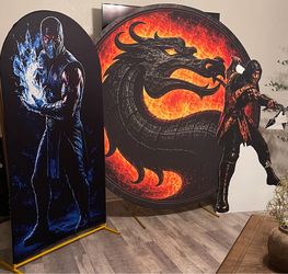 Birthday backdrops and large cutout