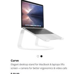 MOVING MUST SELL - Like New: Curve Stand For MacBook & Laptops 