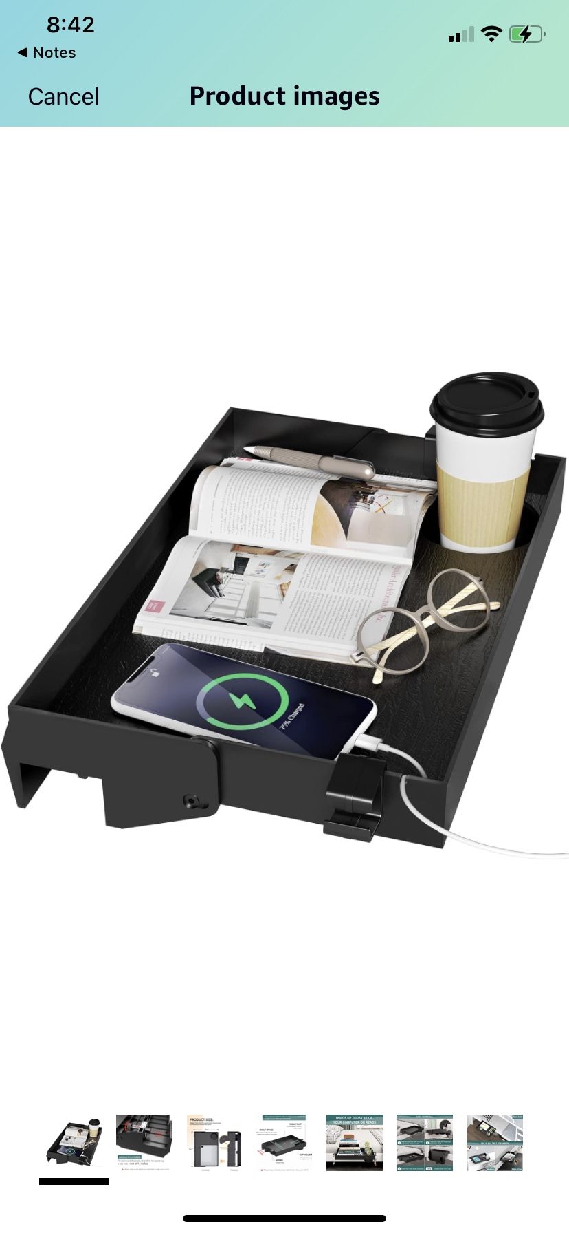 SPACELEAD Bedside Shelf for Bed – College Dorm Room Clip On Nightstand with Cup Holder black
