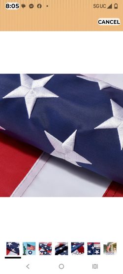 American Flag with Embroidered Stars