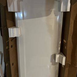 STORE+ 34 in. x 72.6 in. 2-Piece Direct-to-Stud Alcove Shower End Wall Set in White 