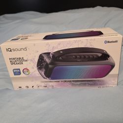 New IQ Sound Portable Bluetooth 2.0-Channel Speaker w/RGB Light Panel & Speakerphone Water Resistant