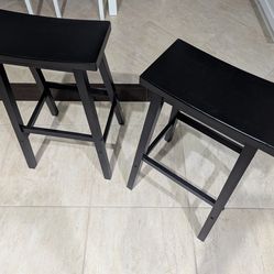 (Qty: 2) Winsome Satori Saddle Seat Bar Stool, for Kitchen, 29", Black