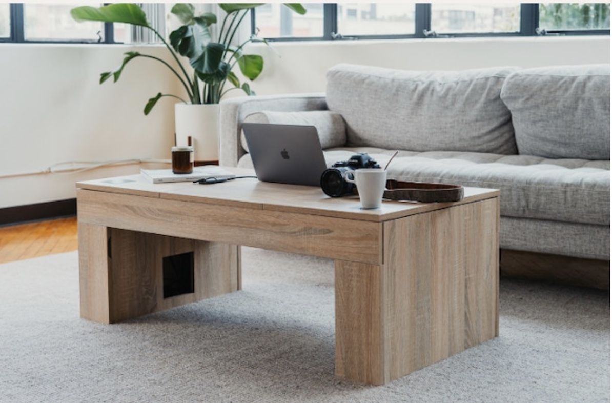 Brand new coolest coffee table, available in black, cherry, and oak, 48x25x18