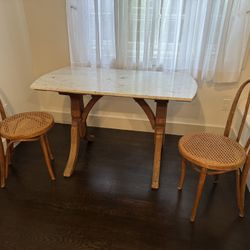 Kitchen Table with 2 Bamboo Chairs