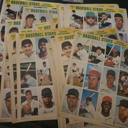 38 1960s Baseball Uncutt Sheets
