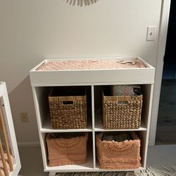 Convertible Changing Table and Cubby Bookcase