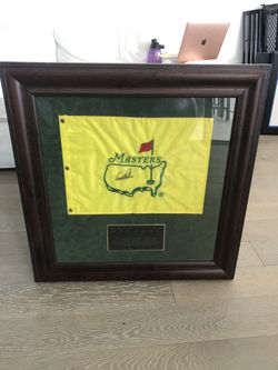Original Masters Flag Signed by Arnold Palmer in 2002