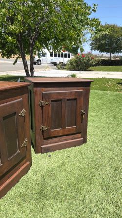 White clad wood Nightstands