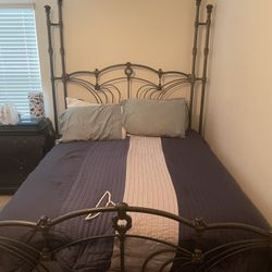 Queen Size Bed Frame mattress And 2 Dressers For Sale