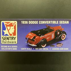 1936 Dodge Convertible Sedan Die-Cast Collectable Bank!