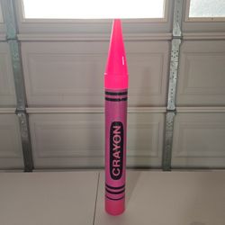Vintage 1988 35" Pink Crayon Coin Bank Iconic Decor