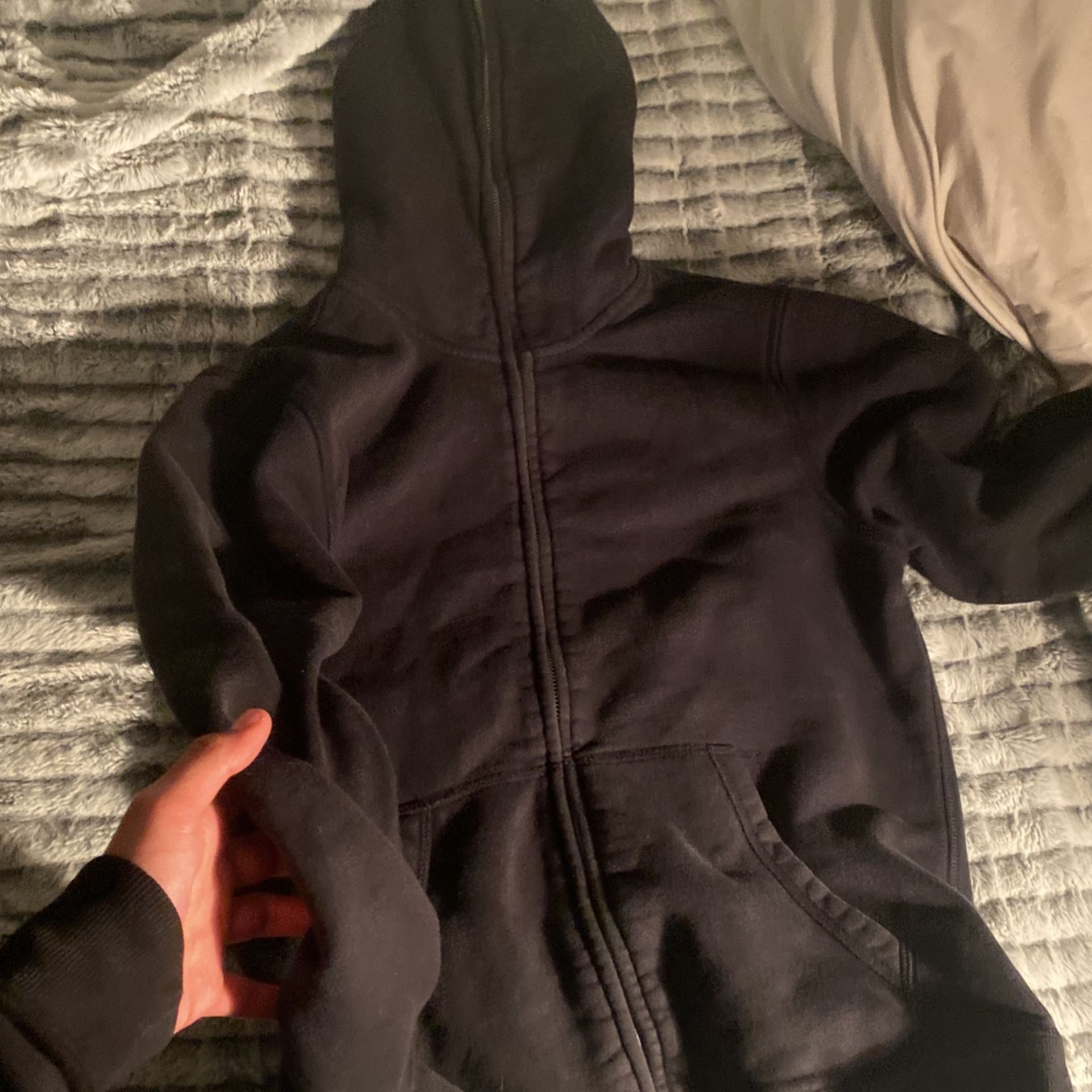 all Black Zip Up Hoodie