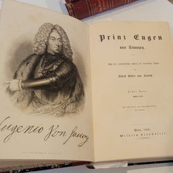 Prinz Eugen von Savoyen" (3 vols, ib. 1864) in German language in very good condition . They are from 1864 ..., first edition.